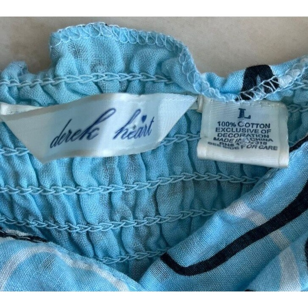 Vintage Y2K Blue Floral Cottage Core Baby Doll Derek Heart Dress / Size: L - Picture 9 of 11